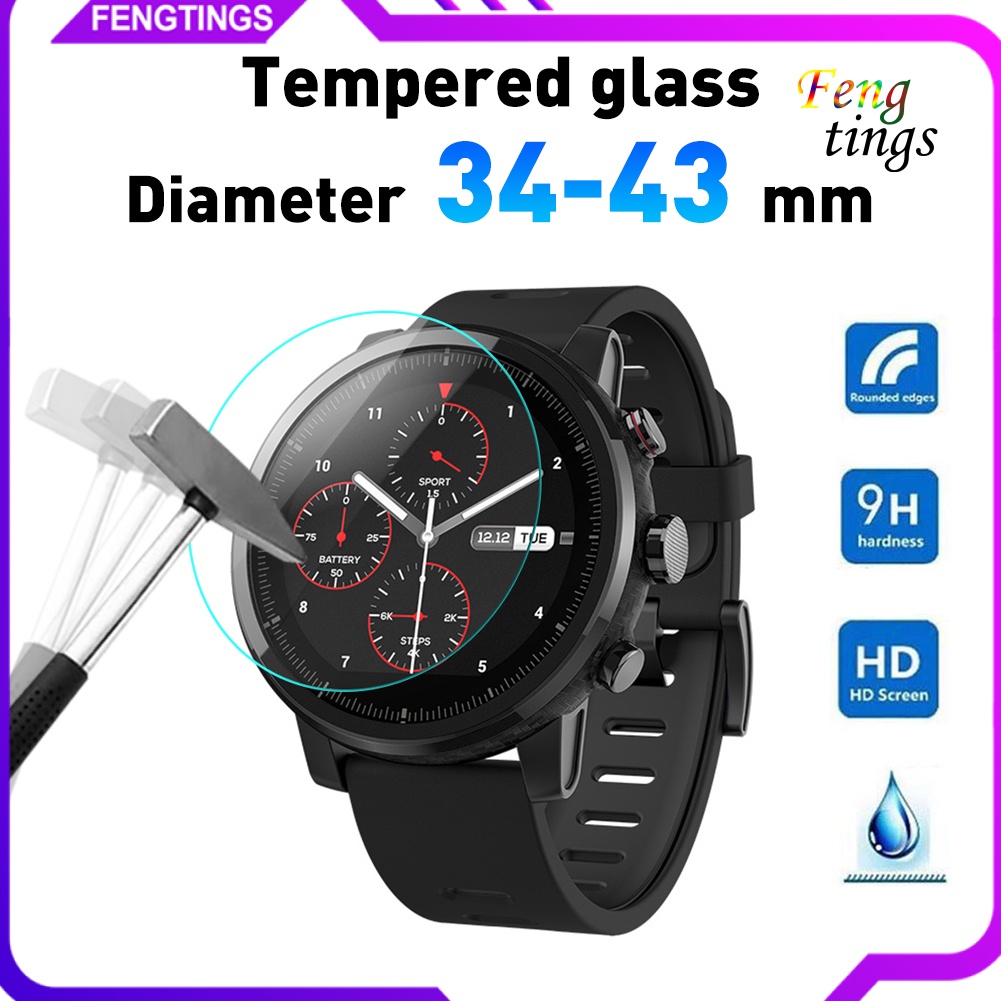 Set 2 Kính Cường Lực Bảo Vệ Màn Hình Đồng Hồ 34-43mm