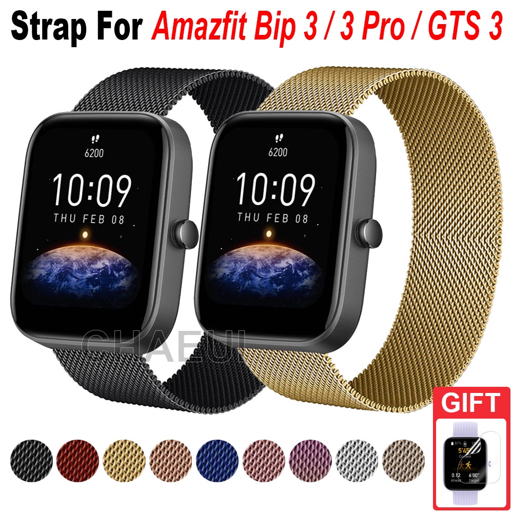 Dây Đeo Inox Cho Đồng Hồ Thông Minh Xiaomi Huami Amazfit Bip 3 U Pro GTS3 GTS 2 Mini GTR 42mm 20mm