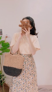 Set áo phông chân váy hoa