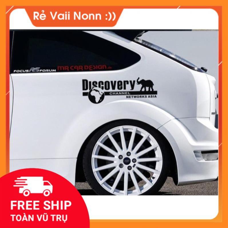 (QUÀ TẶNG LÀ VIÊN RỬA KÍNH) Tem Dán Decal Phản Quang DISCOVERY CHANNEL Phong Cách Kèm Dụng Cụ Dán Tiện Lợi