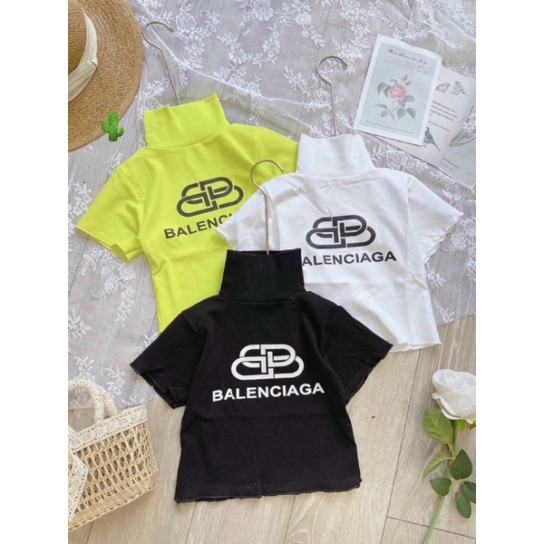 Áo thun borip ngắn tay, croptop cổ lọ thu đông p