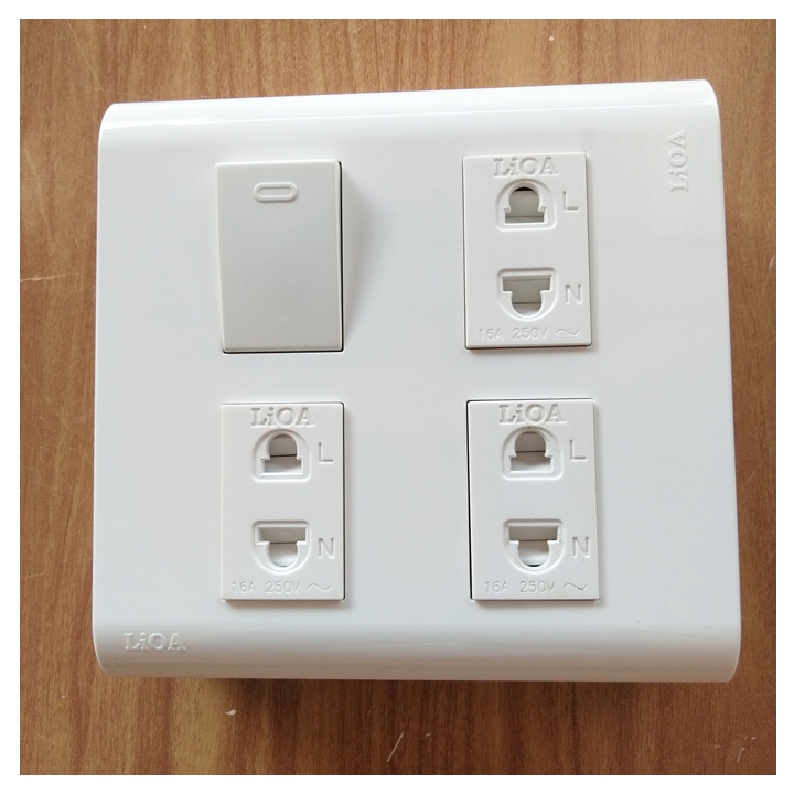 Ổ cắm Công tắc LiOA - Dòng Concept vuông công tắc lớn Chính hãng