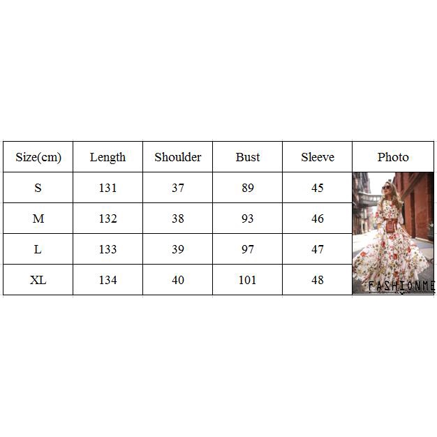 Đầm maxi dài tay họa tiết hoa trang trí phong cách Boho