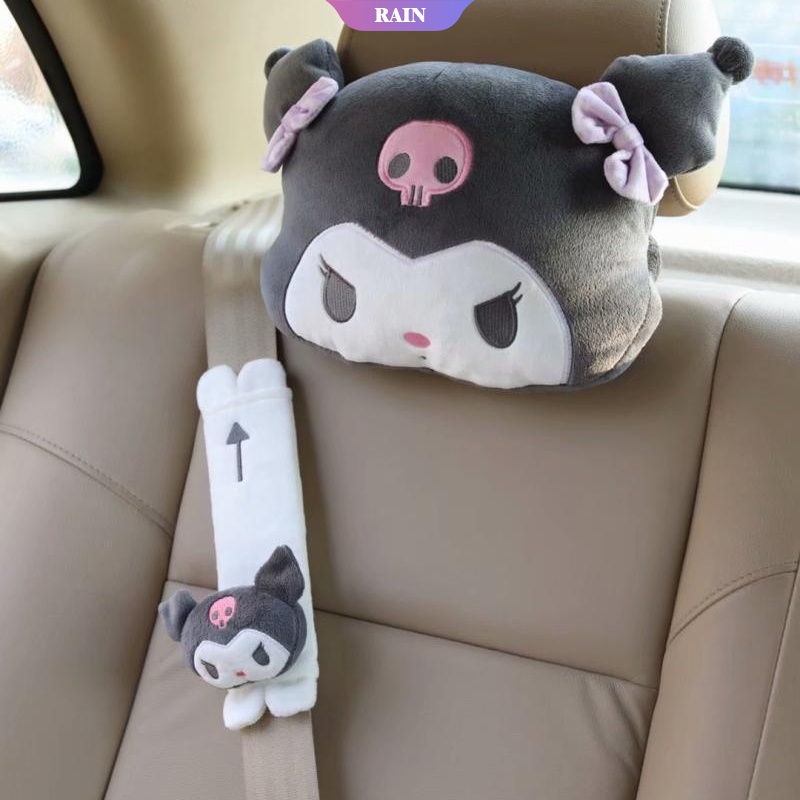 Gối Tựa Đầu Gắn Ghế Ngồi Xe Hơi Hình Kuromi Nhồi Bông Dễ Thương