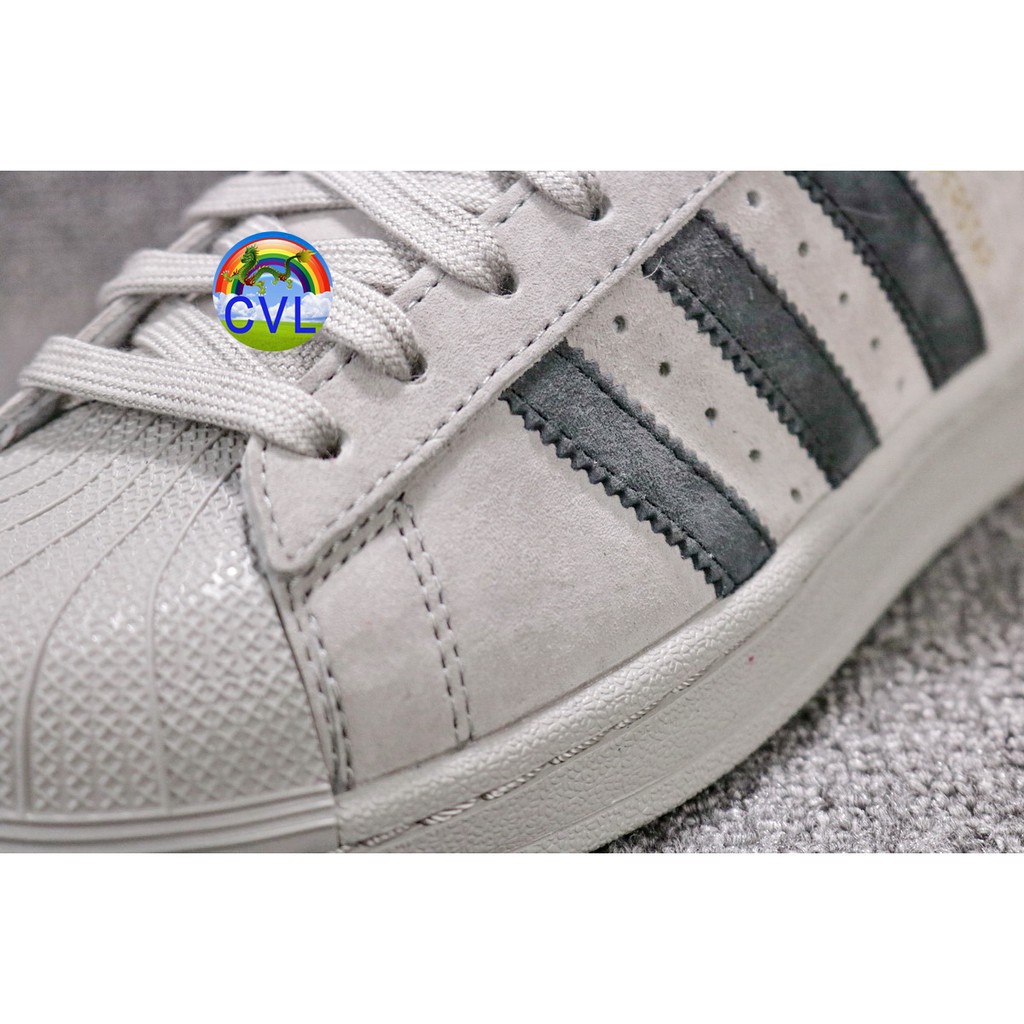 Giày Thể Thao Adidas Superstar Màu Xám Cho Nam Nữ Bz0216