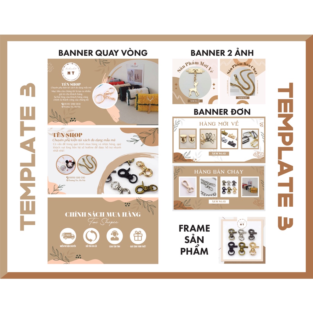 Banner trang trí, decor shop - Bộ Template 3