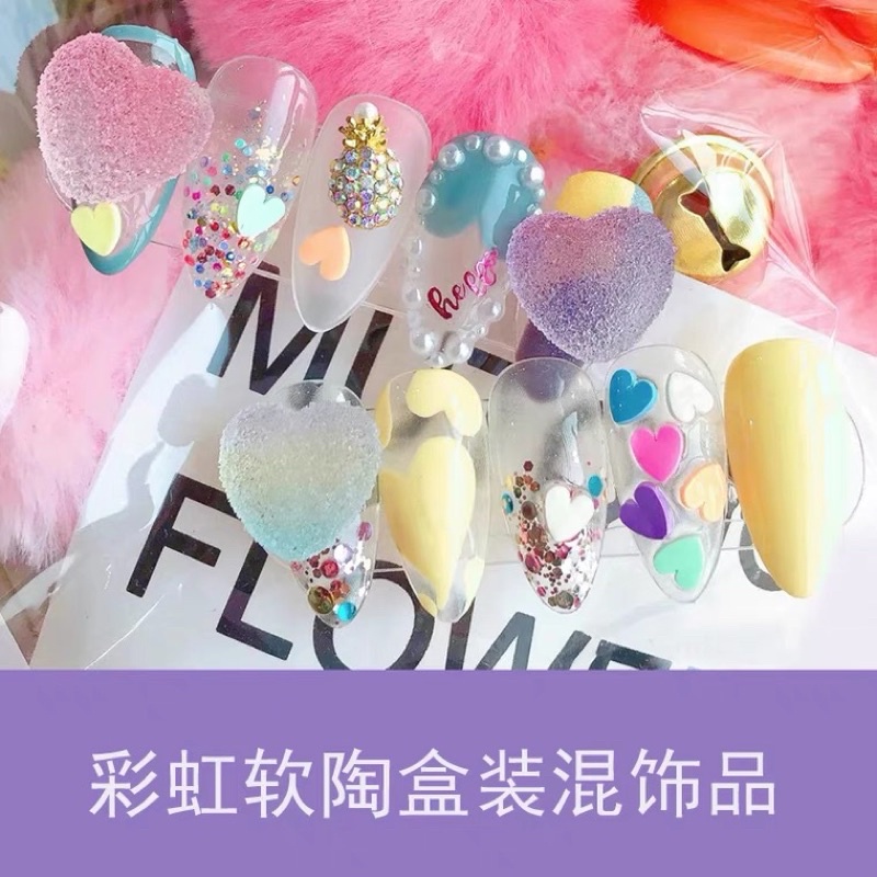 Phụ kiện gắn móng nail ngôi sao và trái tim