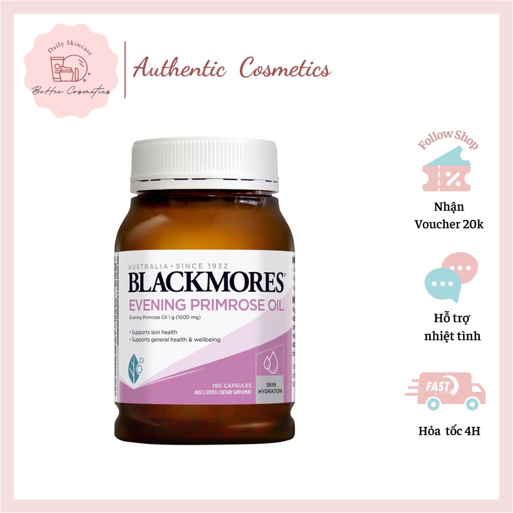 Viên Uống Tinh Dầu Hoa Anh Thảo Blackmores Evening Primrose Oil 190 Viên
