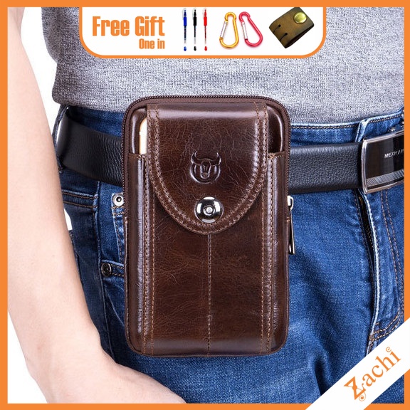 [Zachi] Túi đeo hông, đeo thắt lưng đựng điện thoại DA BÒ THẬT T09
