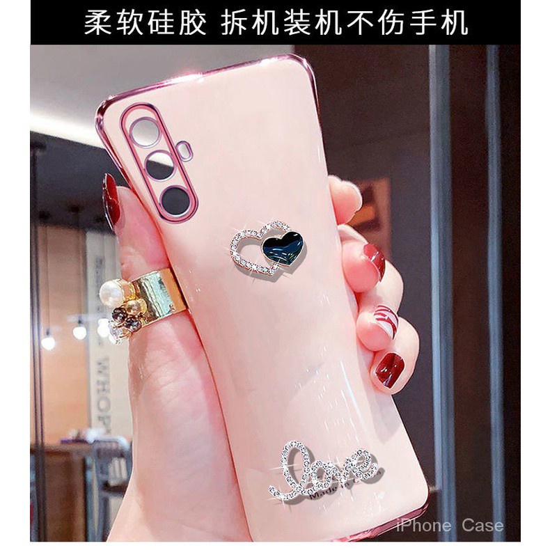 Ốp Điện Thoại Mạ Điện Họa Tiết Trái Tim Cho iPhone 7 8 Plus x Xsmax 11 12 13 14 Pro Max