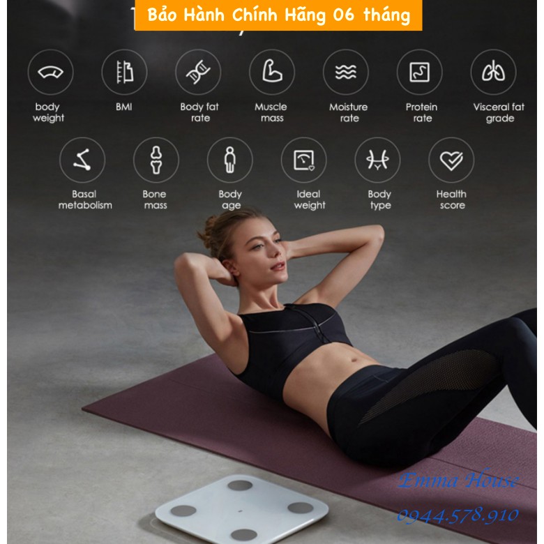 Cân sức khoẻ thông minh Xiaomi Body Fat Scale 2 Universal - Bảo hành 06 Tháng