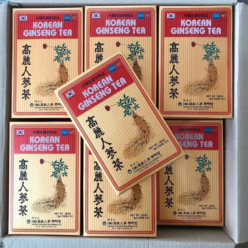 ( Hộp 100 gói) Trà Sâm Hàn Quốc Korean Ginseng Tea _ Hộp 100 gói