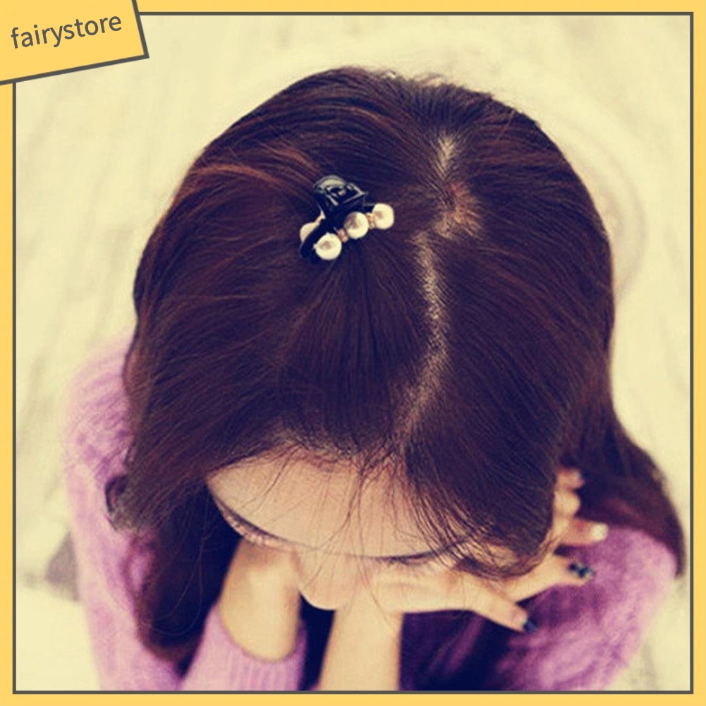 Kẹp tóc đính đá và ngọc trai giả thanh lịch dành cho nữ