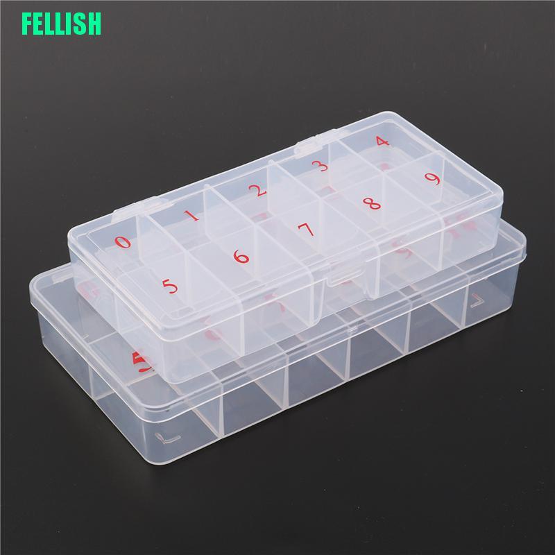 (Hàng Mới Về) Hộp Đựng Móng Tay Giả 10 Ngăn Tiện Dụng