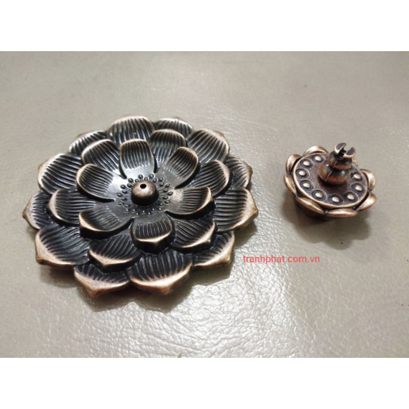 Chân hương - chân cắm nhang - đế đốt trầm hương - đế cắm nhang vòng hoa sen đồng