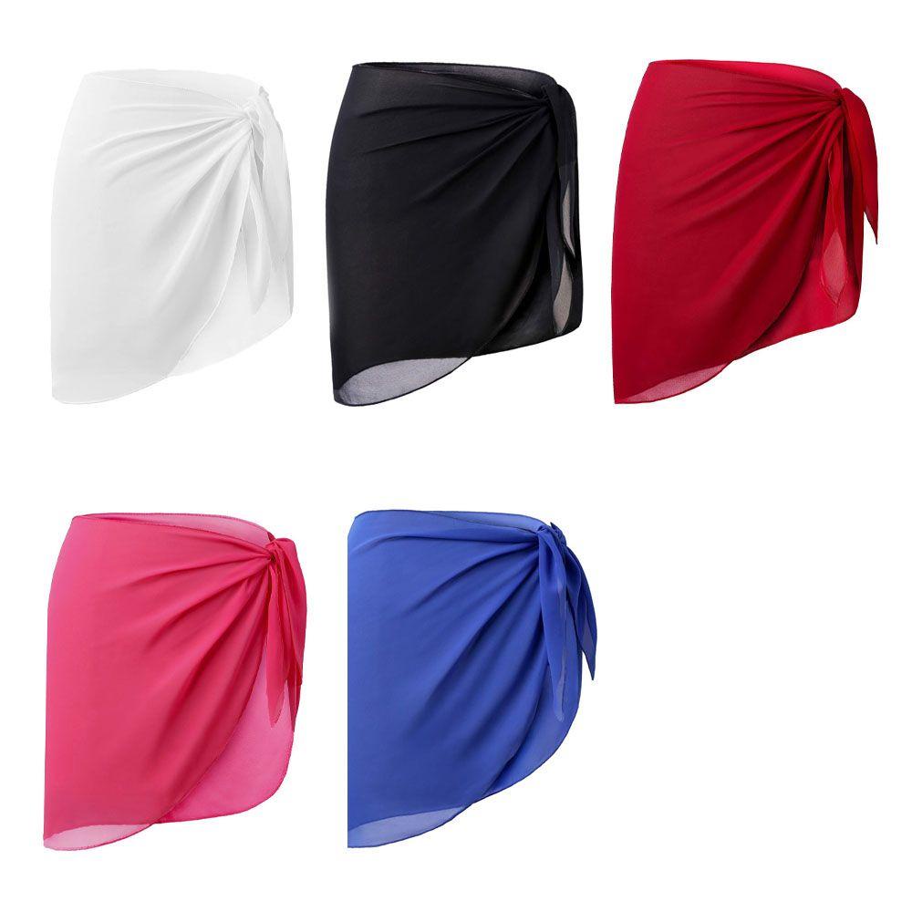 Back2life Khăn Choàng Váy Đi Biển Chiffon Màu Trơn Thoáng Khí Thanh Lịch