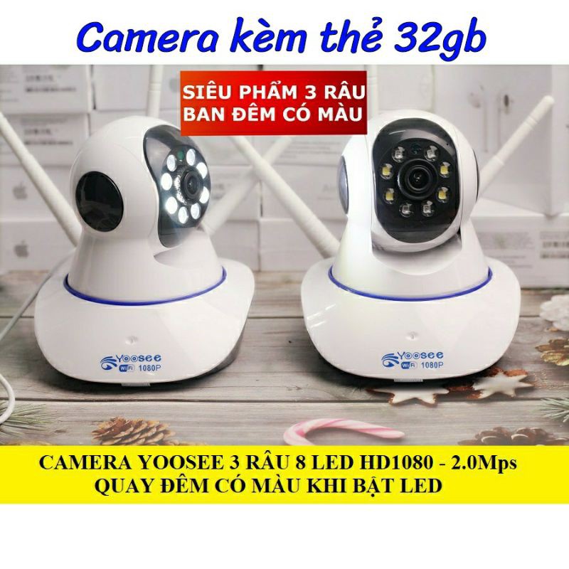 CAMERA 3 RÂU HD 1080P KÈM THẺ 32GB