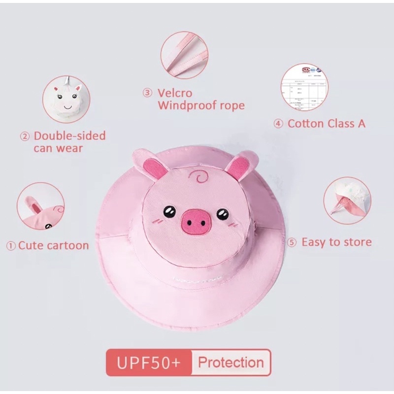 Mũ vải chống tia cực tím cho bé hiệu Kocotree