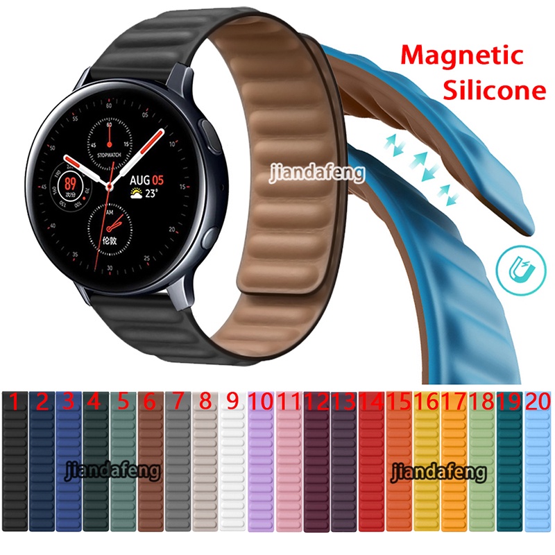 Dây Đeo Silicone Khóa Nam Châm Cho Đồng Hồ Thông Minh Samsung Galaxy Watch Active 2 44 / 40mm