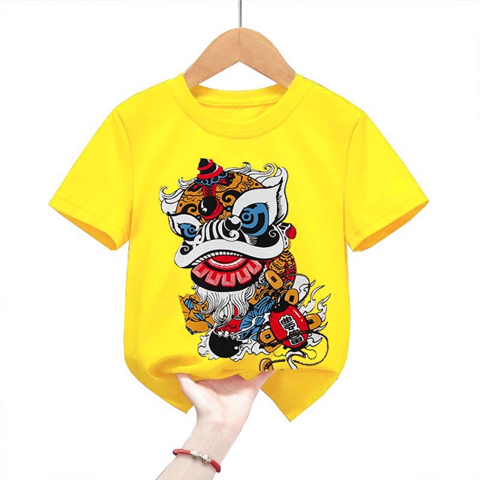 Áo Trẻ Em In Hình Múa Lân Siêu Đẹp | Áo Thun Tết 2023 Cho Bé Trai Bé Gái LX10 | Áo Chất Store
