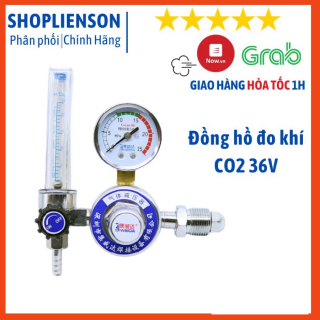 Đồng hồ đo khí CO2 36V hàn MIG/MAG - Kho HCM