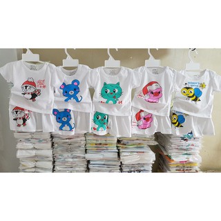 Quần Áo Trẻ Em cotton trắng, cộc tay