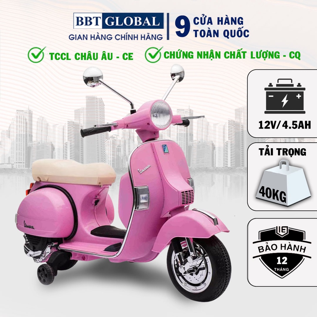 [TẶNG MŨ BẢO HIỂM TRỊ GIÁ 149K]Đồ chơi xe máy điện trẻ em cho bé gái BBT Global PX-150