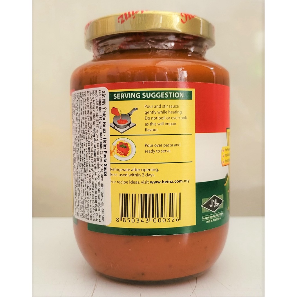 [Lọ TT 470g] XỐT MỲ Ý [Thailand] HEINZ Original Italian Pasta Sauce (halal)