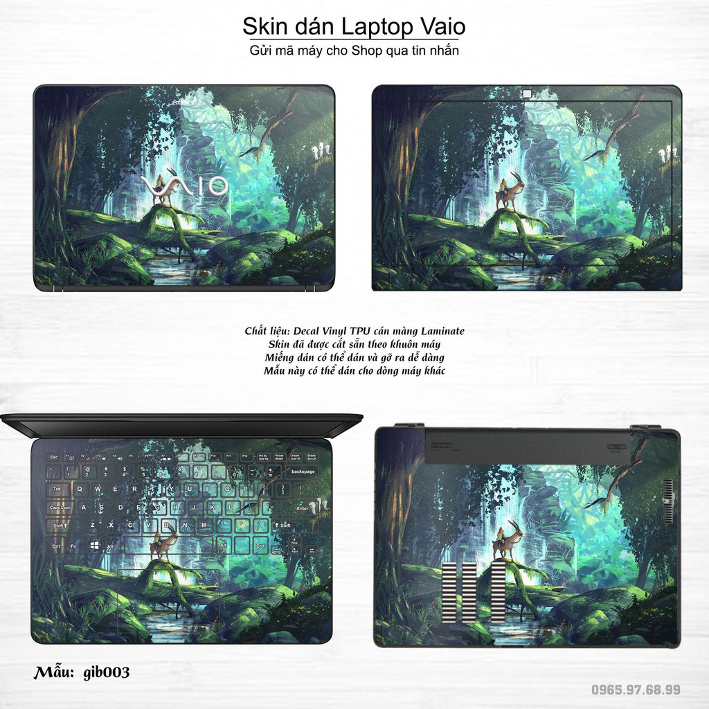 Skin dán Laptop Sony Vaio in hình Ghibli (inbox mã máy cho Shop)