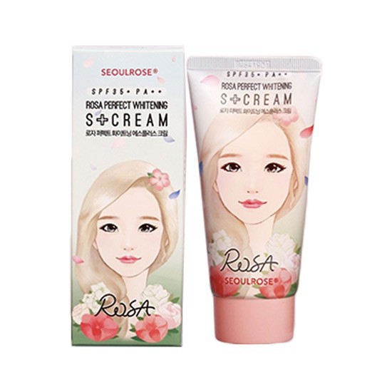 Kem Chống Nắng Trắng Da - Seoulrose Rose Rosa Perfect Whitening S+ Cream SPF35+ PA++