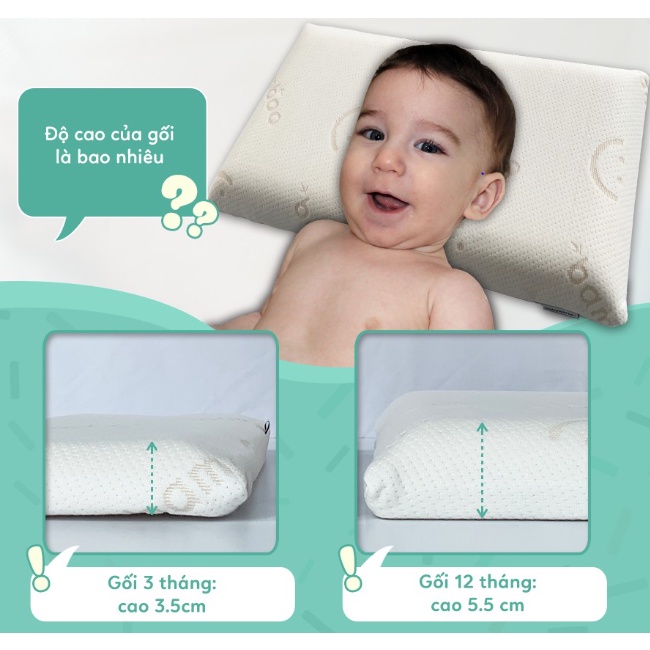 Gối Ngủ BABYWORKS sợi tre tự nhiên, duy trì nhiệt độ thoải mái Cho Bé Từ 3-12 Tháng Trở Lên - Herbaby