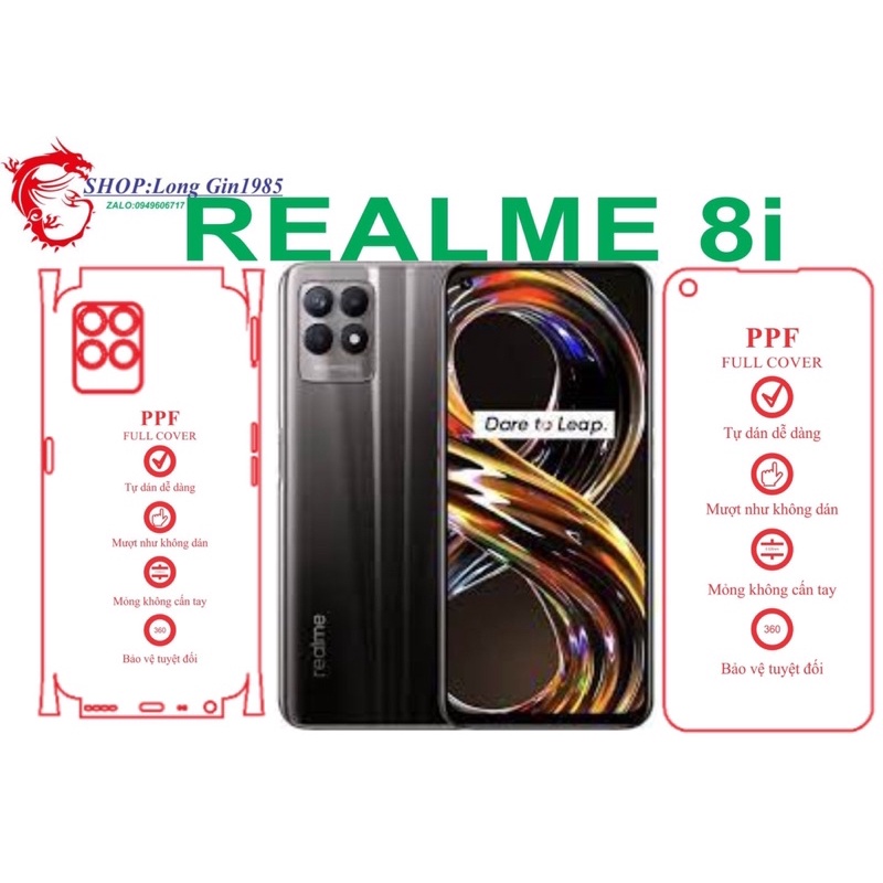 Realme 8i miếng dán trong Ppf mặt sau và mặt trước chống va đập chống trầy xước