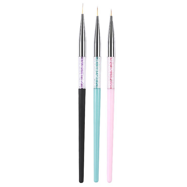 Set 3 cây cọ nét cán pha lê làm móng