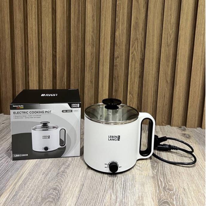 Nồi lẩu điện mini đa năng chống dính Lebenlang LBEC0808 1500ml, bảo hành 2 năm - hàng chính hãng