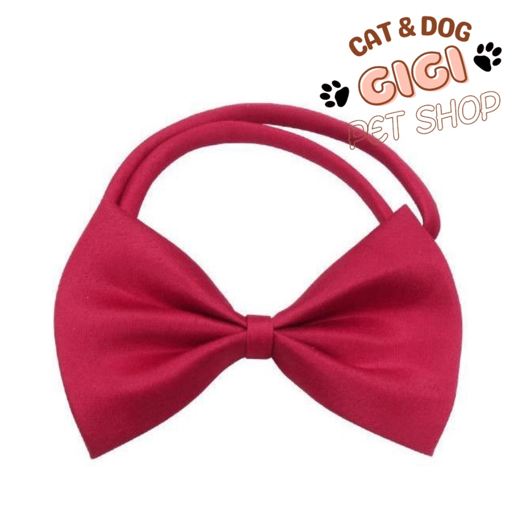 Vòng cổ hình nơ dễ thương nhiều màu có thể điều chỉnh kích thước phụ kiện cho thú cưng chó mèo - GiGi Pet Shop