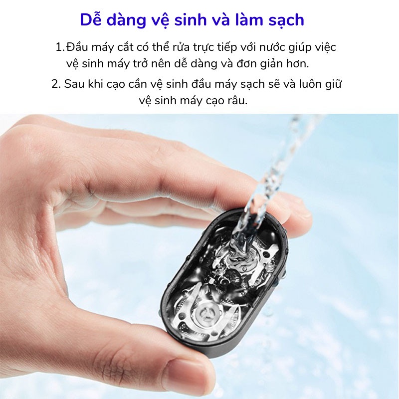 Máy Cạo Râu Đa Năng Máy Cạo Râu 2 Lưỡi Đầu Máy Cạo chống Nước Dễ Dàng Vệ Sinh Titan.st