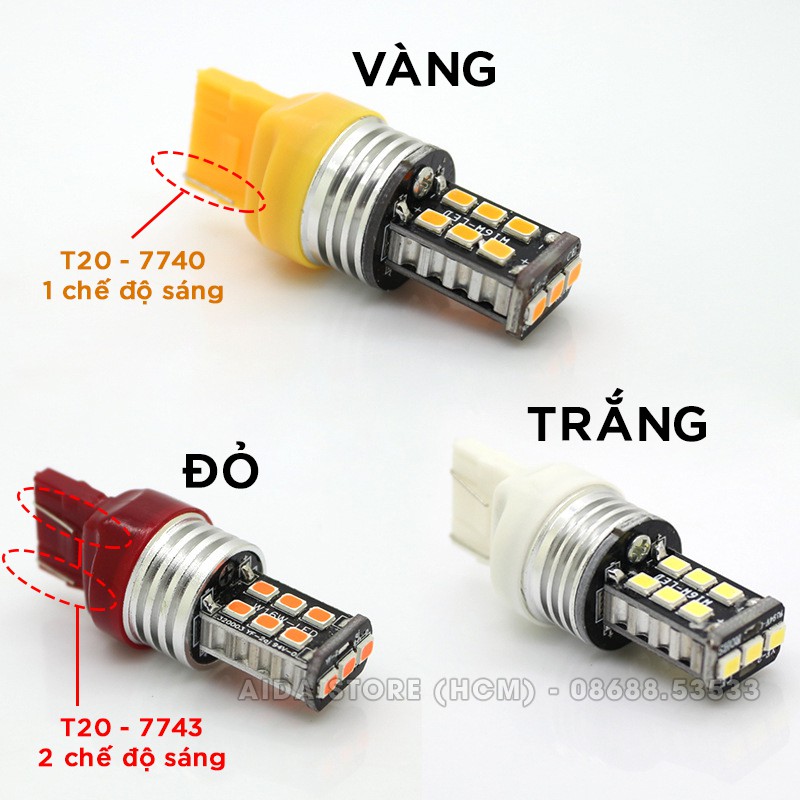 01 Bóng Đèn Lùi, Xi Nhan Ô Tô T20 7440 LED 2835 15smd