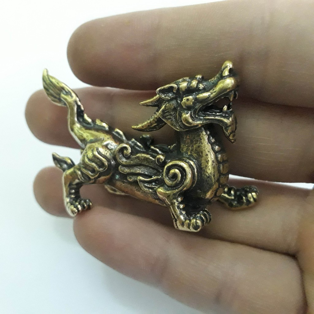 Tượng tỳ hưu mini bằng đồng giá rẻ làm phụ kiện tiểu cảnh, phụ kiện bàn trà, trang trí bonsai, làm quà tặng