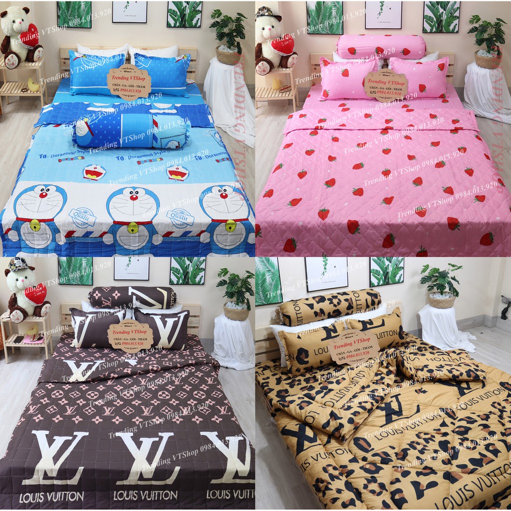 Bộ 5 món chăn hè ga gối Poly Cotton cực chất, siêu mềm mịn | BigBuy360 - bigbuy360.vn