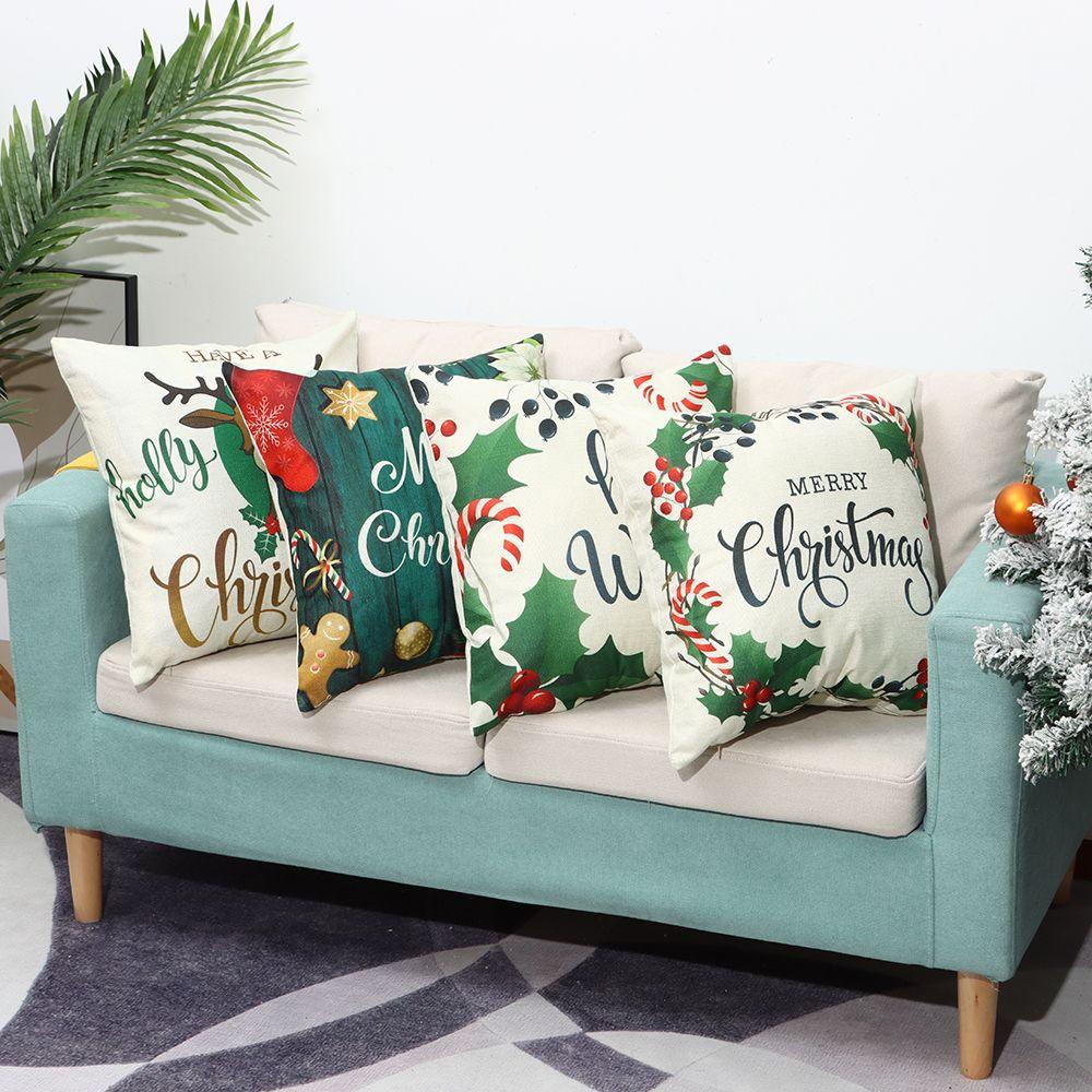Vỏ Gối In Họa Tiết Giáng Sinh Trang Trí Nhà Cửa