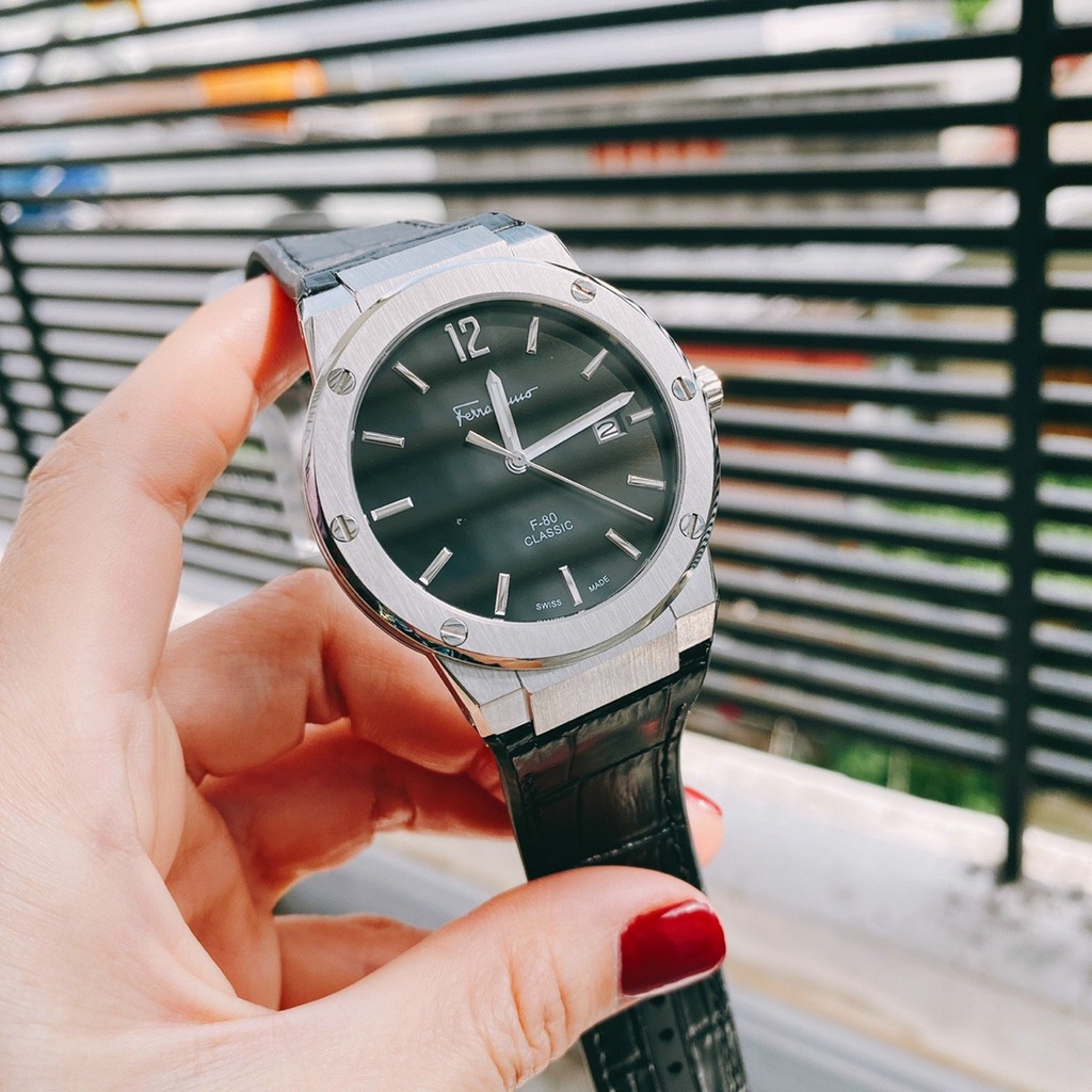 Đồng hồ nam Ferragamo F-80 Classic - dây cao su - size 41mm