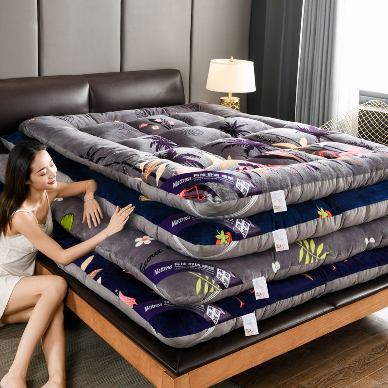 Đệm nhung cừu dày gấp đôi 1,8 m 1,5 m Nệm ký túc xá sinh viên trải chiếu tatami chống trượt có thể gấp lại