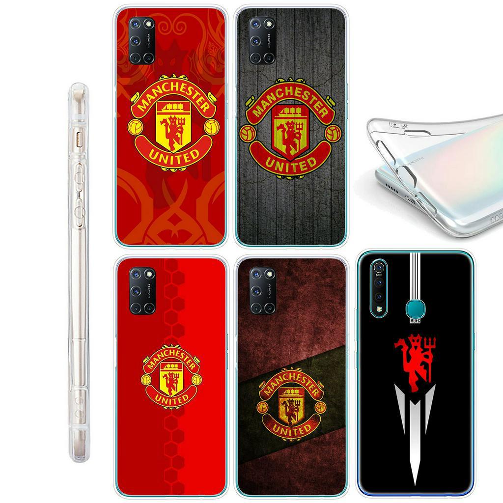 Ốp silicon họa tiết logo đội bóng Manchester United cho Samsung Galaxy A71 A70 M20 A6 Plus A7 A8 A9 2018 A6+ S7 Edge