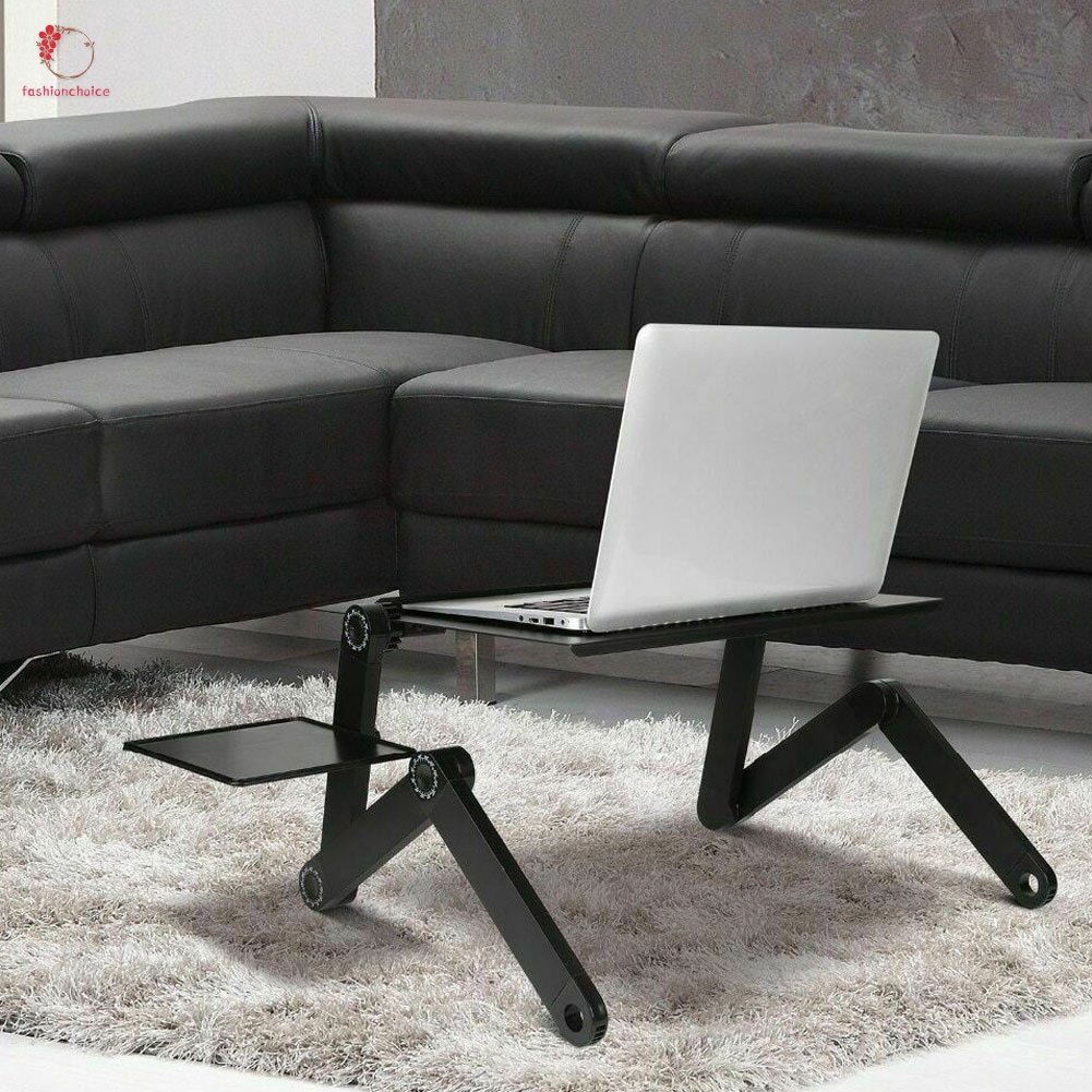 Adjustable Laptop Folding Desk Table Tray Bed Mouse Holder with Fans for Home