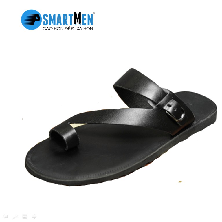 Dép da SMARTMEN màu đen DD-04Đ
