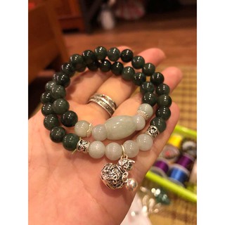 Vòng tay cẩm thạch jade mix bạc 925