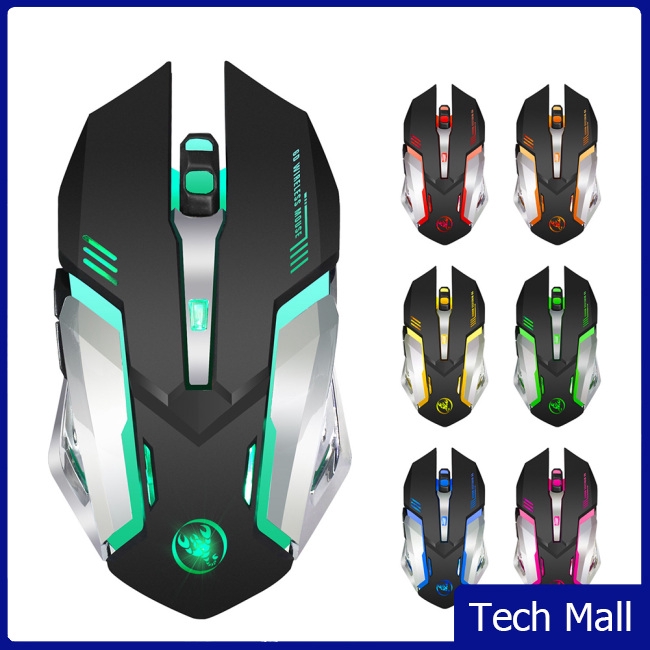 2.4G 2400DPI Rechargeable Wireless Mouse with Colorful Breathing Light Gaming Mouse