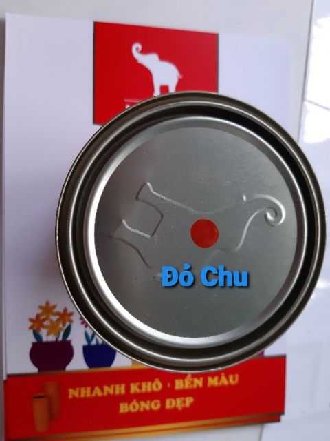 Sơn Chậu Kiểng Màu Đỏ Chu Lon 800gr & tặng cọ