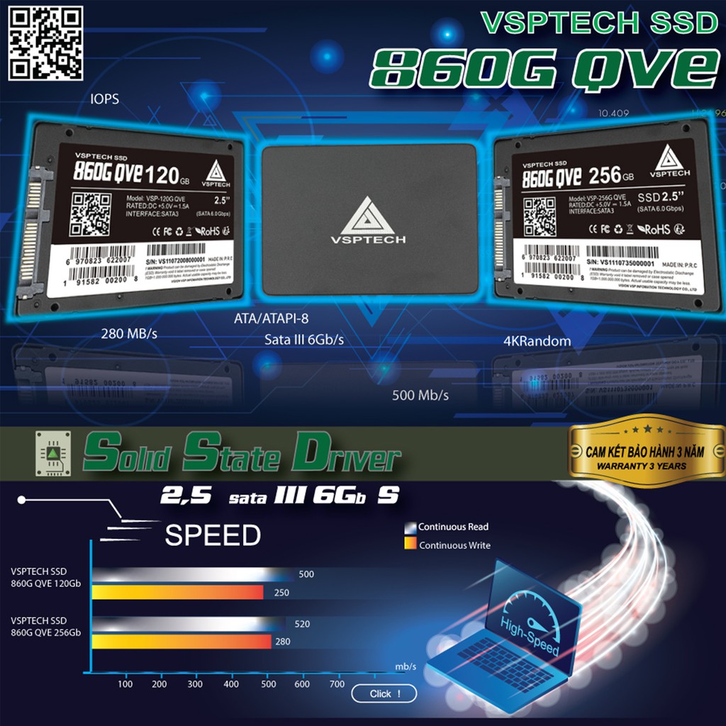 Ổ cứng SSD VSPTECH 860G QVE 256GB | BigBuy360 - bigbuy360.vn