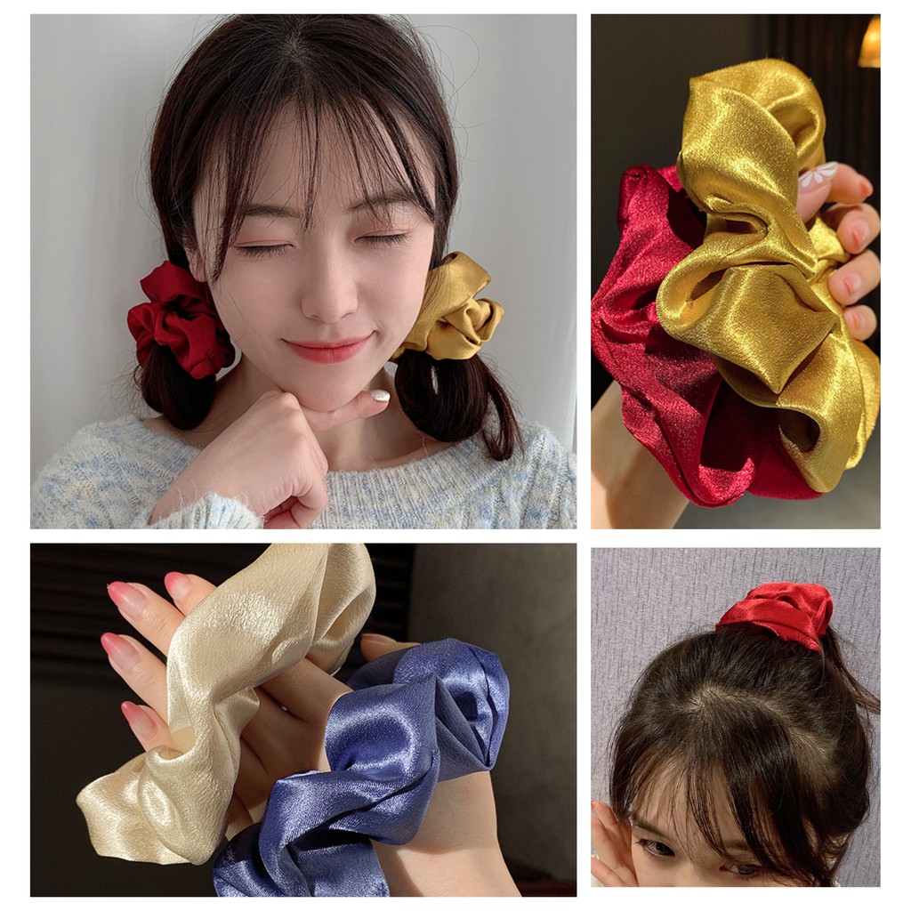 Dây Cột Tóc Scrunchie Vải Nhiều Màu Sang Chảnh Thanh Lịch